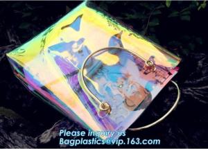 Wholesale Neon Mini Tinted Pvc Tote Bag, Neon Shopping Bag, fashion neon yellow PVC beach tote bag, neon laser shopping beach bag from china suppliers