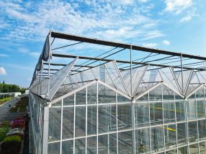 China Multi Span Large Glass Greenhouse Kit Span Width 9.6m 10.8m 12m on sale