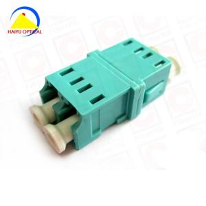 China Om3 Aqua Flangeless MM LC Duplex Adapter With SC Foot Print on sale
