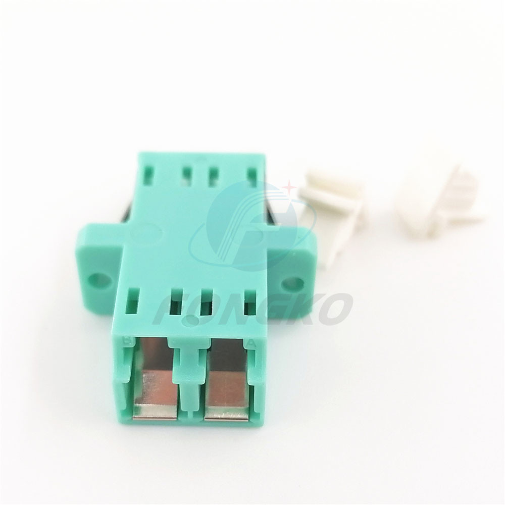 Fireproof Blue Duplex Fiber Optic Adapter LC DX OM3 With Shutter
