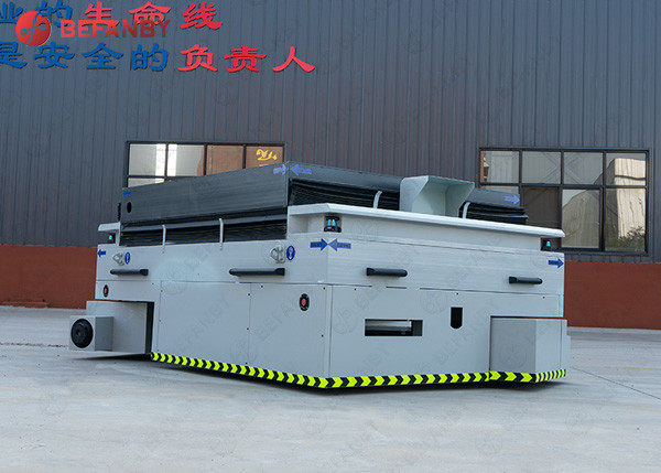 Dead Man Stop Trackless Transfer Cart Electric High Running Speed Without Rails