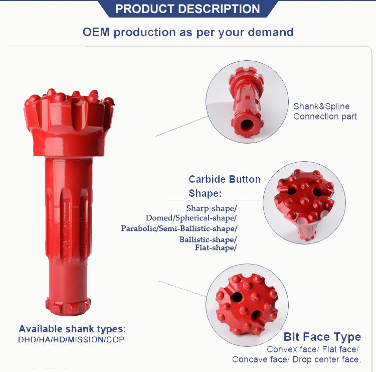 CD25-76 2 inch Hard Rock Drill Bits DTH Drill Bits For Water Well Blasting Drilling