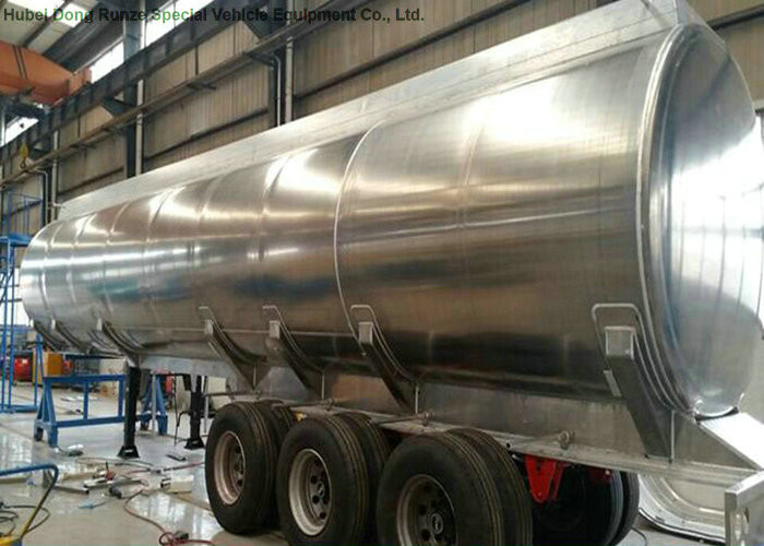 3 Axle Stainless Steel Tanker Semi Trailer For Drink Water , Beer, Milk , Food Transport