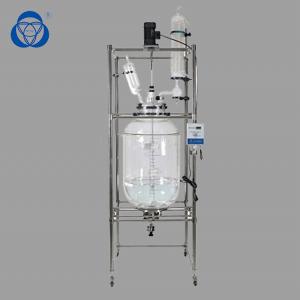Wholesale 200L Lab Double Layer Glass Reactor Solids Dissolution Batch Distillation from china suppliers