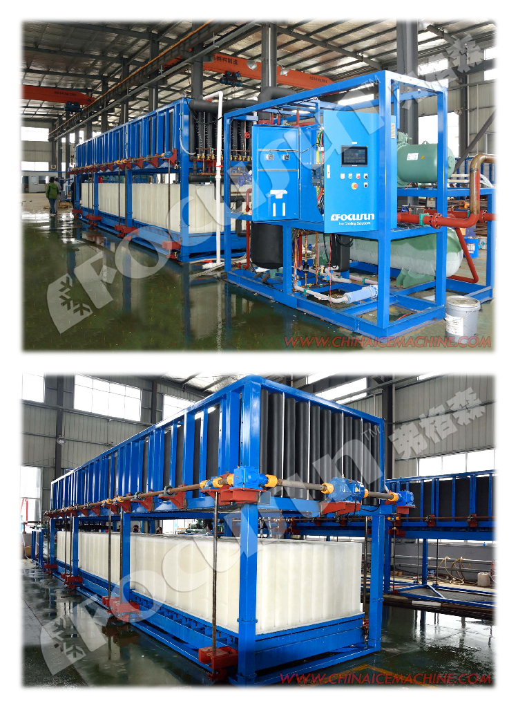 25 Tons Industrial Block Ice Making Equipment with R507 Refrigerant and Danfoss Valve