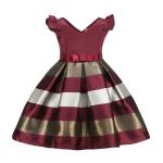Children'S Dress Clothing Summer Flying Sleeve Striped Girls' Dresses 2-12