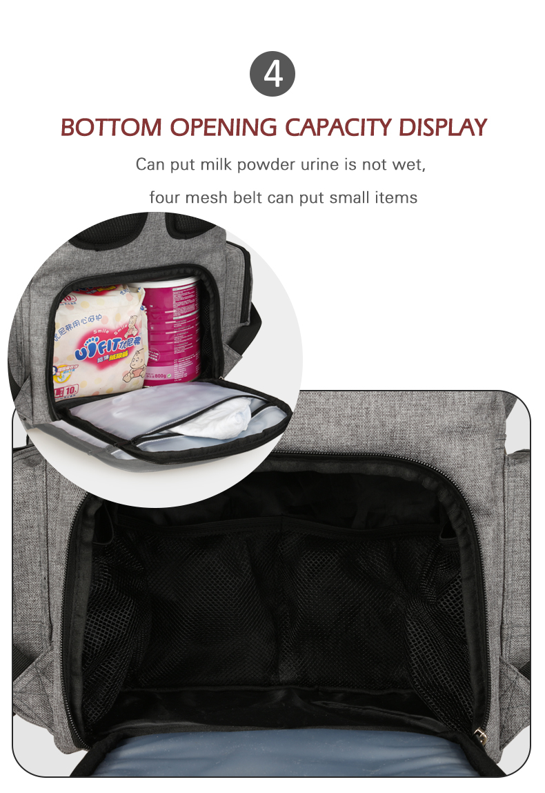 Oxford Diaper Travel Pouch Bag Backpack With Usb Charging Port 0.9kg