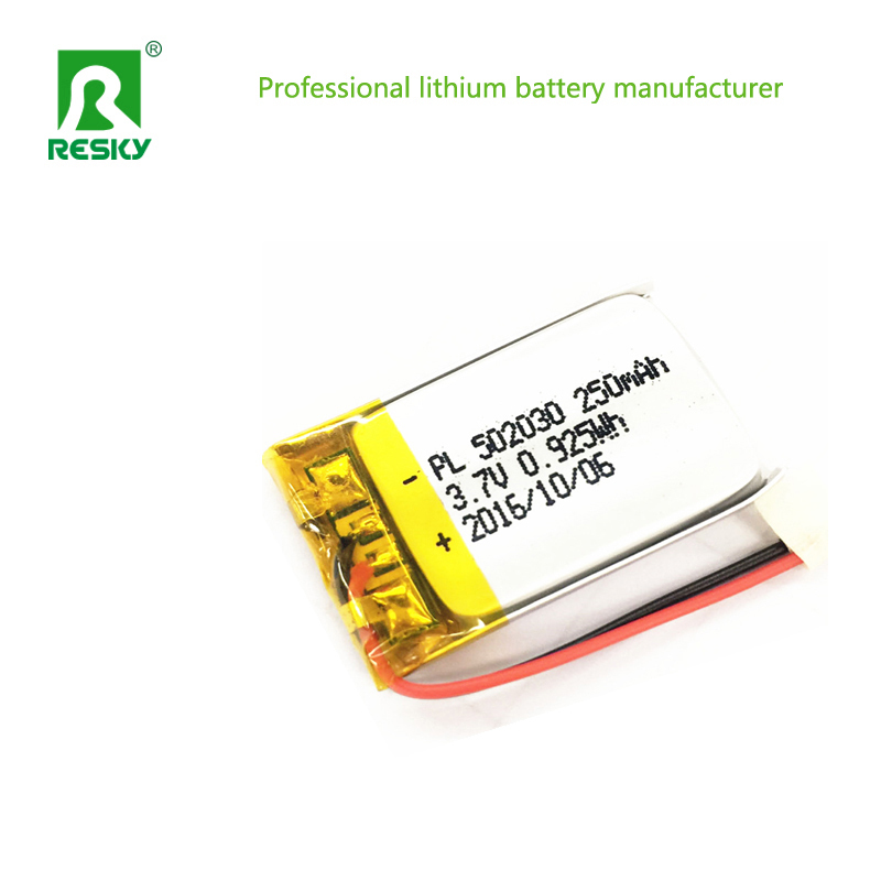 Lipo Lithium Polymer Battery Cell 502030 3.7V 250mAh For Bluetooth Earphone