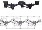 3 Axle Semi Trailer Suspension 20T One Hole 1175MM 150x150 MM