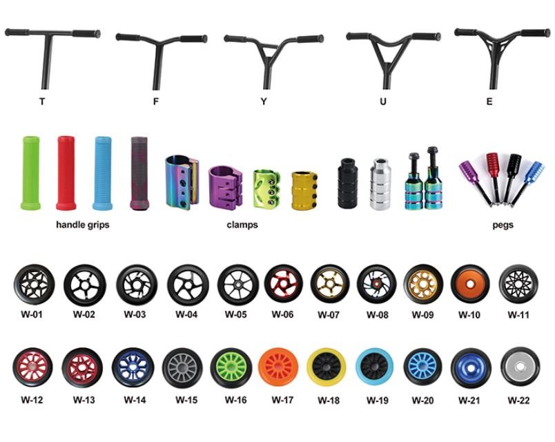 Freestyle pro Kick Scooter 110mm Wheels Bike-Style Grips Lightweight Alloy Deck