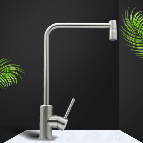 Gun Grey Curved Rotating Bathroom Vanity Faucet 304 Stainless Steel
