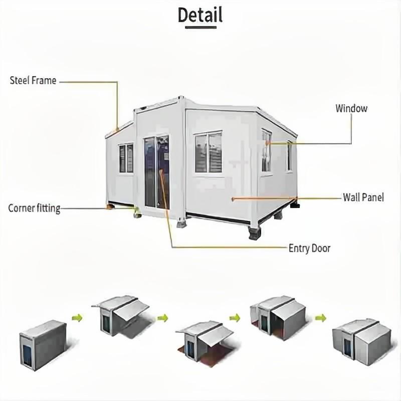 Modern Design Prefabricated House Villa for Holiday 2 Bedrooms Expandable Container