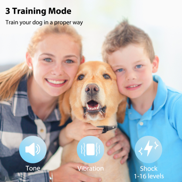 Rechargeable Waterproof Dog Trainer Neck Ring Electrostatic Remote Control Outdoor Pet Training Barking Collar