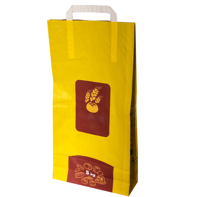 Open Mouth 6L 10L Kraft Paper Packaging Bags Empty Custom Printed