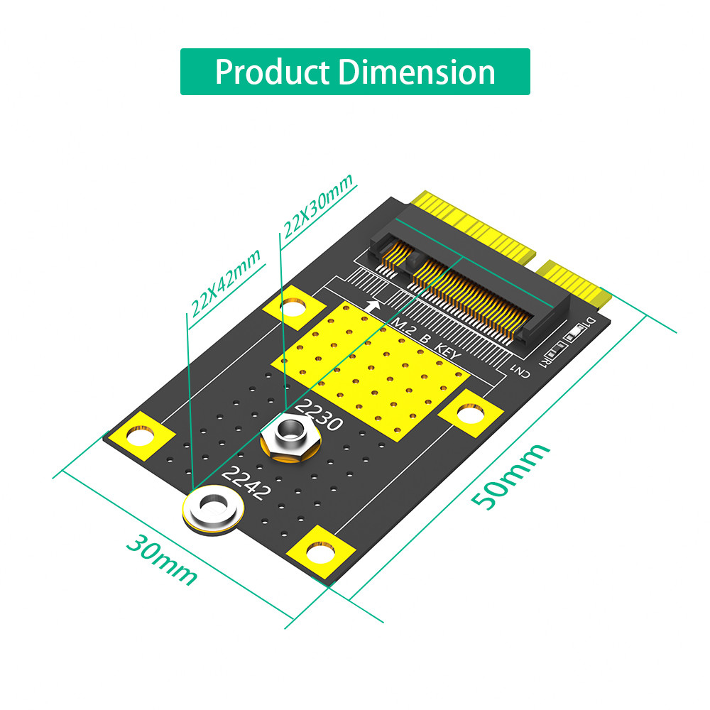 MSATA To M.2(NGFF) Key B Adapter For 2230/2242 SSD Card Adapter For Multi-System PCS Parts Kit