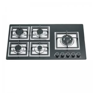 Wholesale 110v 5 Burner Built In Gas Hob With Durable Cast Iron Grates And Sleek Glass Top from china suppliers
