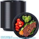 Reusable Plastic Plates, 9 Inch 150 Pack Food Grade Material BPA Free Black