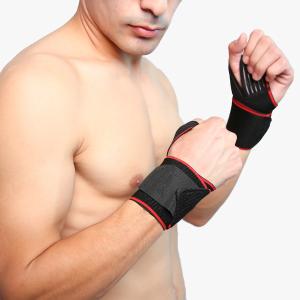 Wholesale Spandex Wrist Support Band , OEM Weightlifting Wrist Wraps With Thumb Loops from china suppliers