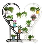 Indoor large heart shaped metal flower pot stand display rack
