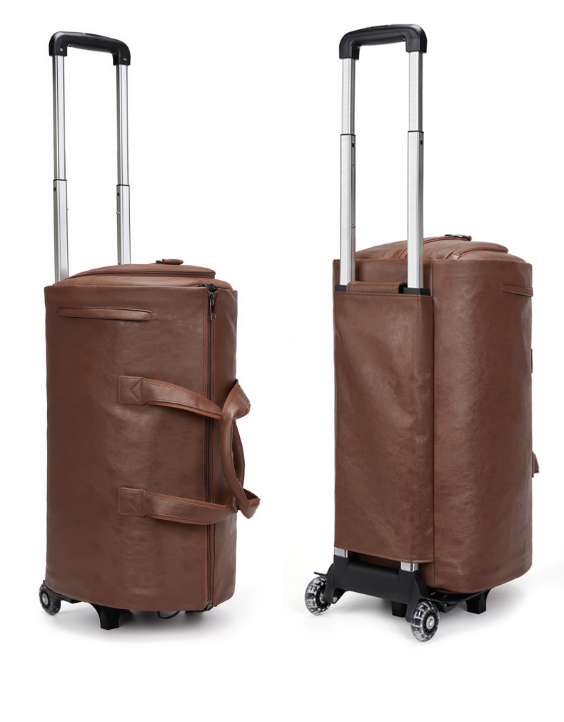 Retro Wheeled Garment Trolley Duffle Bag Large Rolling Duffle Bag 30cm High