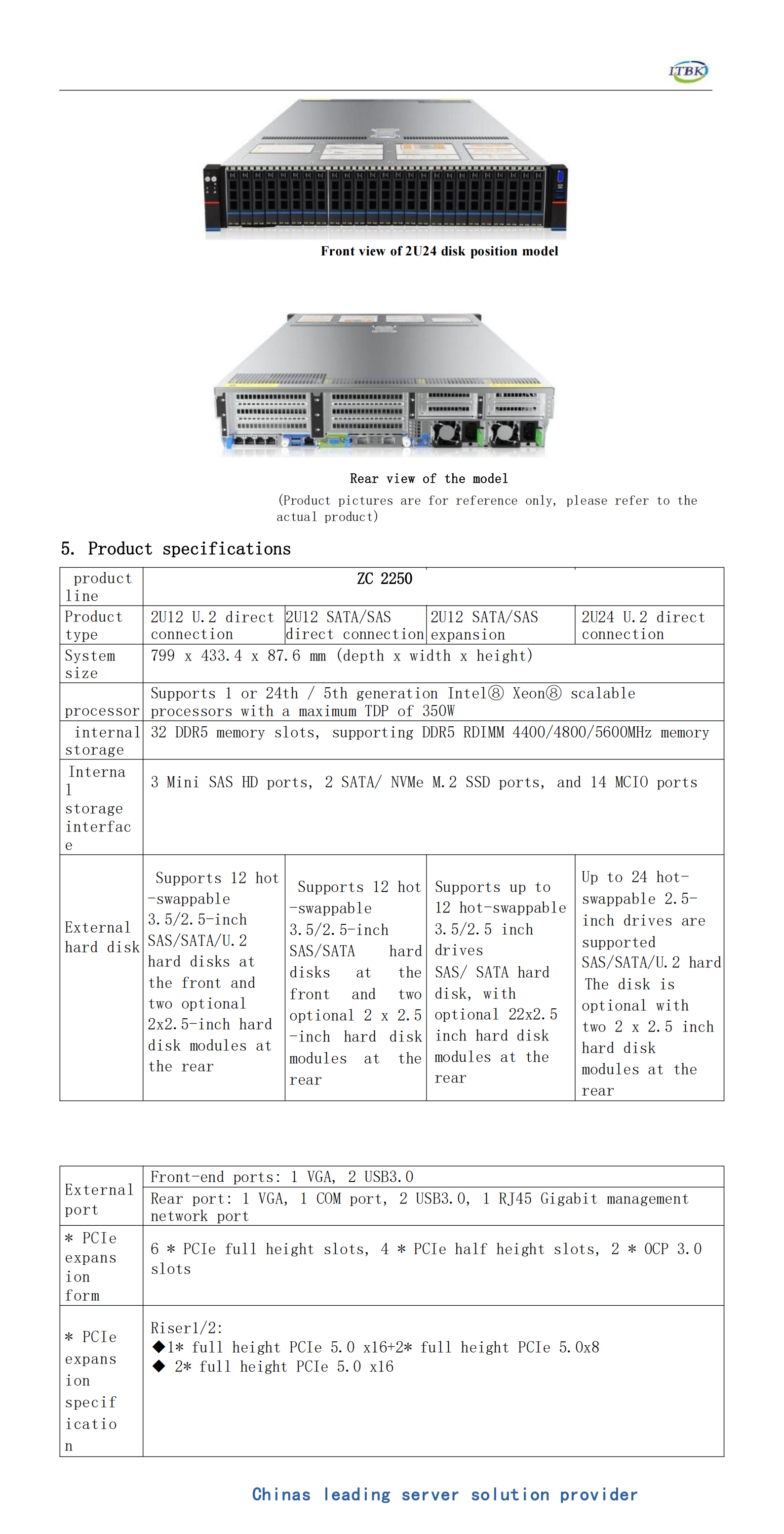ZC2250 Server for SMBs with 5C-35C Temperature Range