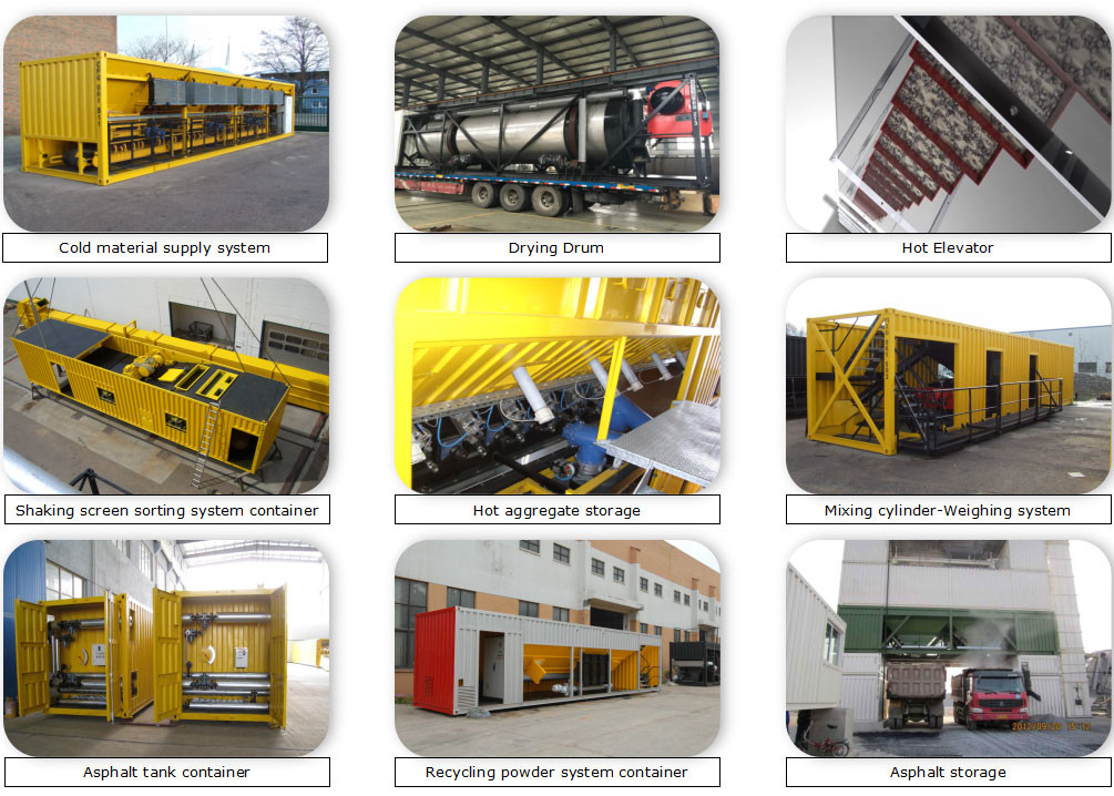 160TPH Asphalt Portable Mobile Hot Mix Plant Container