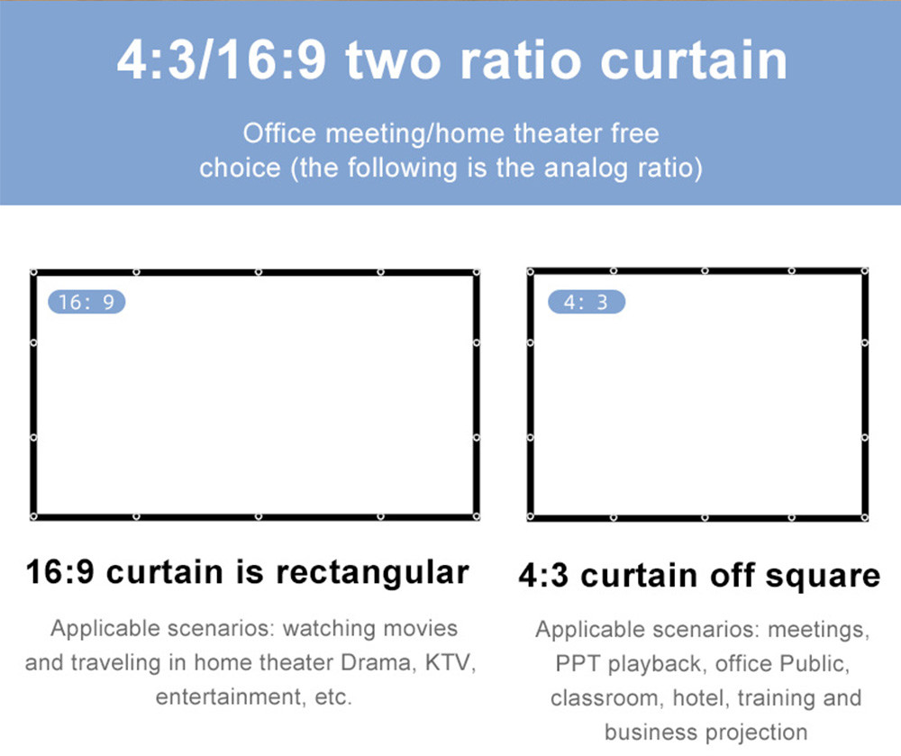 92 Inch Portable Projector Screen For Educational Training Business