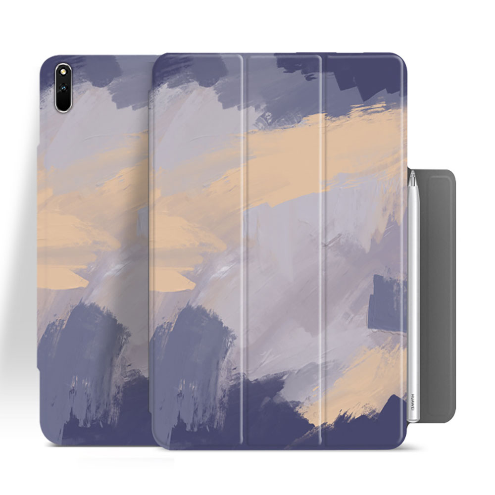Laudtec Gradient Ultra Slim PTU+PC Leather Tri-Fold Magnetic Tablet Case for iPad Smart Sleep Drop Protection Custom Logo OEM