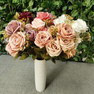 Wholesale 11 Heads Silk Artificial Rose Flowers For Hom Decoration from china suppliers