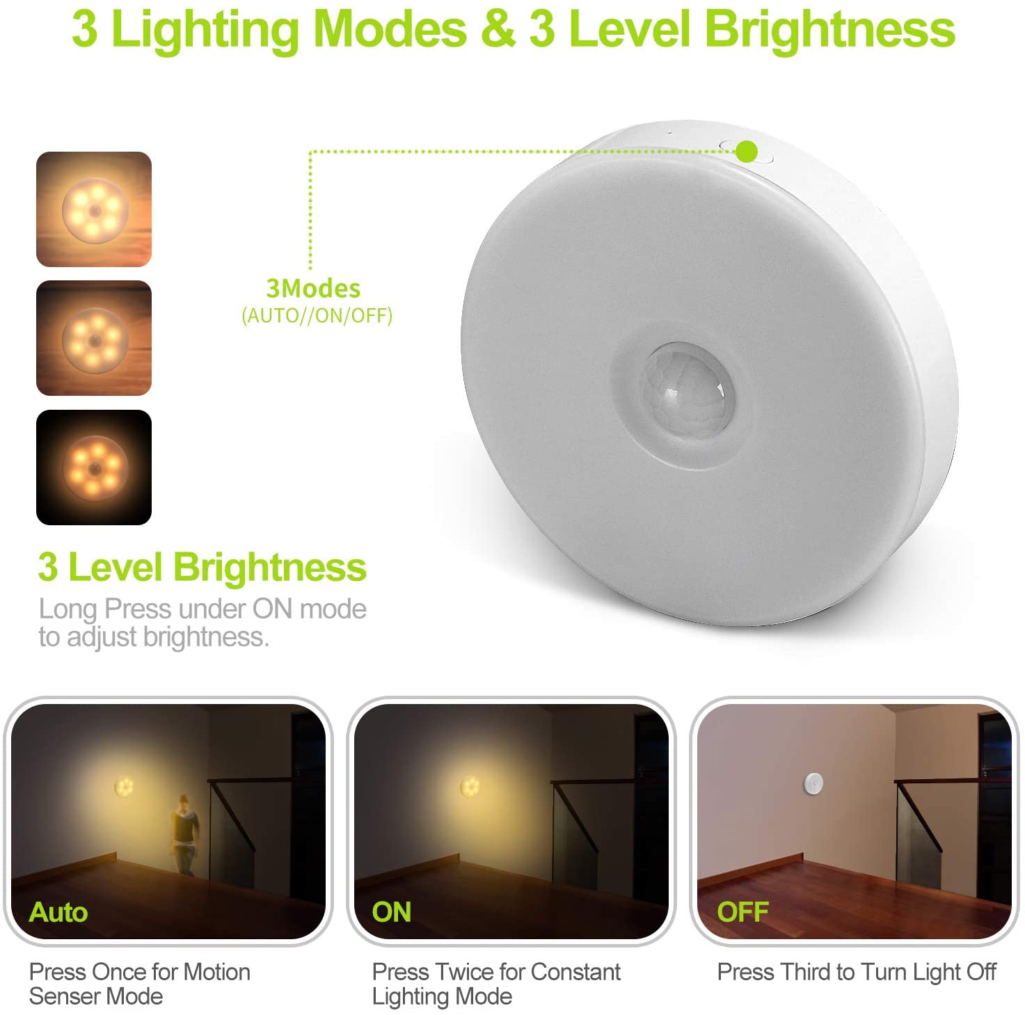 700mAH 10ft -16ft Distance USB Rechargeable Motion Sensor Light