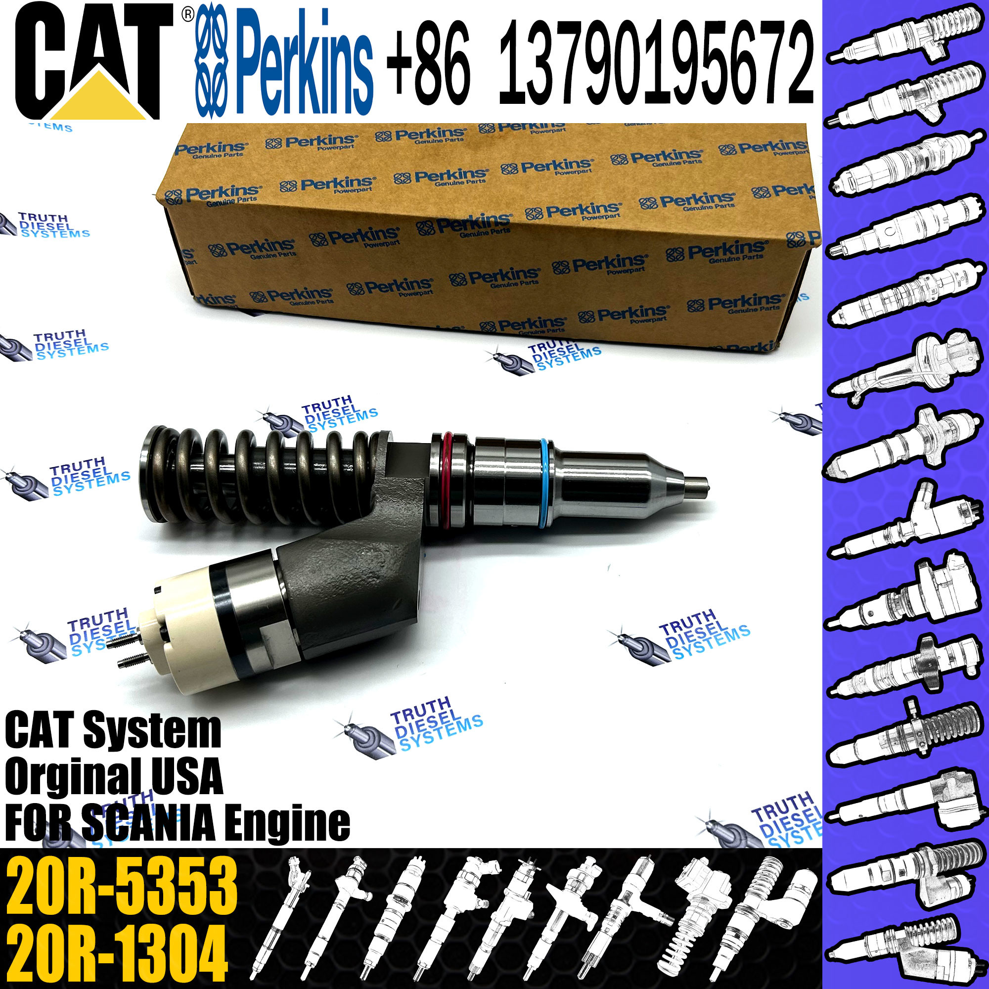 Common Rail Injector C15 C18 Engine Parts Fuel Injector 20R-1304 20R-2284 20R-2285 20R-5353 20R-1308 For C-Aterpillar