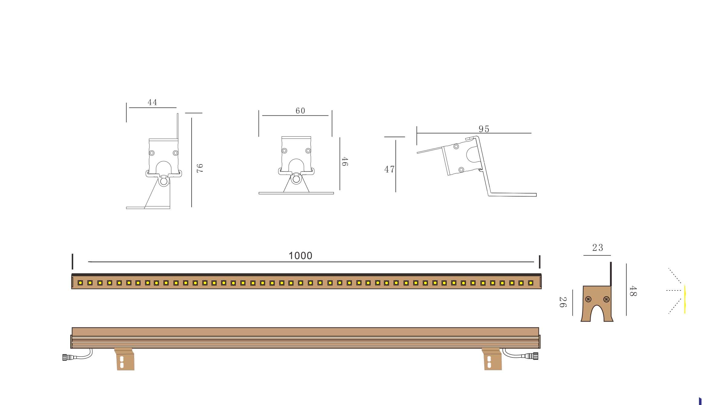 Impact Proof 12W 2200K LED Linear Wall Washer