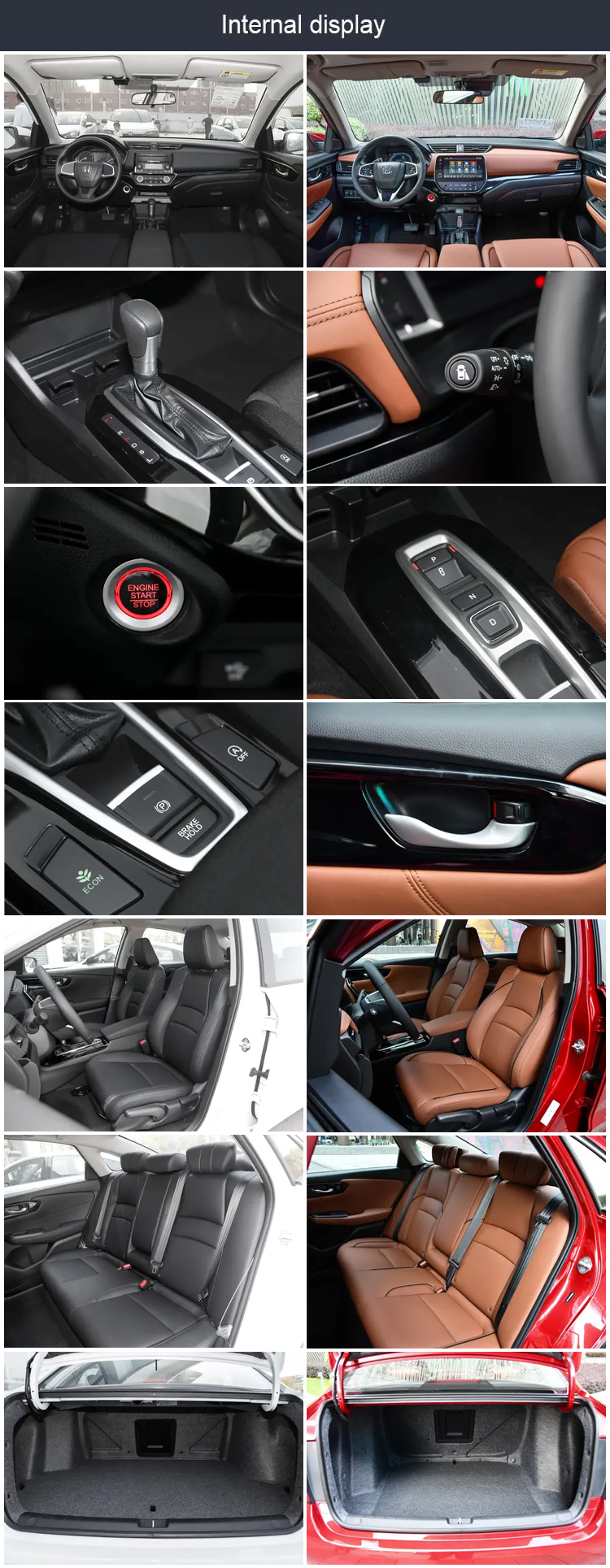 2023 2024 Dongfeng Honda CRIDER 1.0T 180TURBO CVT Compact Sedan Gasoline Cars Dark Interior Color for Country Markets