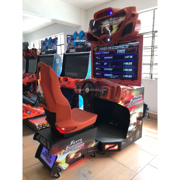 PlayFun Coin Operated Twin Simulator Seat Video Driving Drive Fast and Furious Game Room Zone Arcade Racing Car Game Machine
