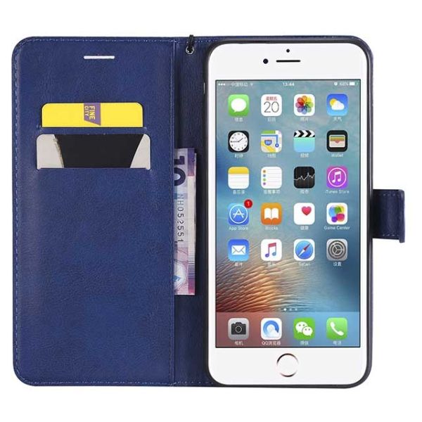 iPhone Pure Color Leather Wallet Protective Case with Card Slots