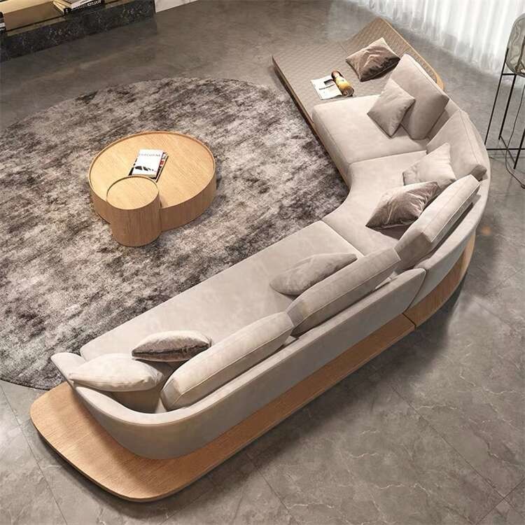 Solid Wood Plywood Living Room Sofas Couches Leather Cover