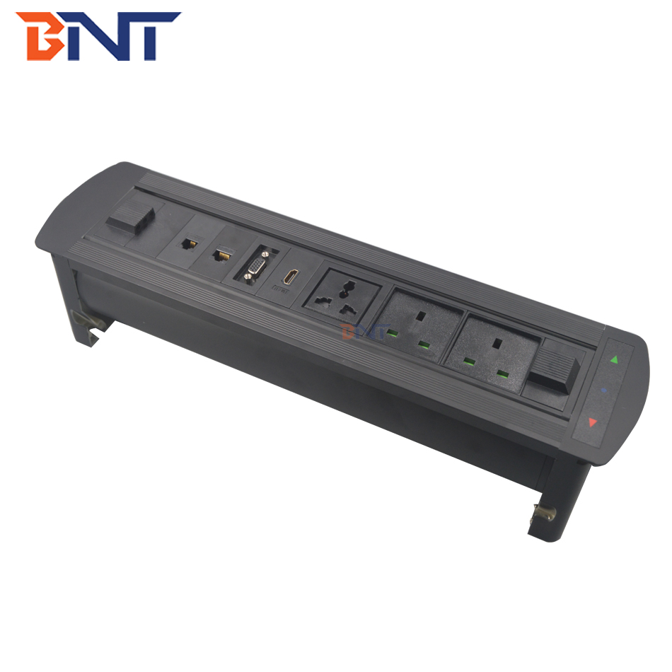 smart office desk power socket conceal track outlet / universal multi power track socket outlet adapter customized