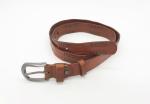 Double Side 5mm Studs Womens Studded Leather Belt 178g Weight Light Brown Color