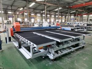 China Floating Glass Cutting Machine with Air Flotation Table and Multiple Cutter Heads on sale