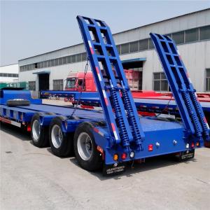 Wholesale 3 Axle 4 Axle 100 tons Low Bed Semi Trailer For Wheel Loder Excavator Transport from china suppliers