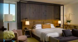 Wholesale Nha Trang resort holiday hotel new design for interior furniture walnut wood headboard bed with fabric chaise lounge from china suppliers