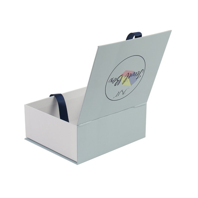 Custom Jewelry Packaging Box Bracelet Gift Box With Matt Lamination And Ribbon Closure