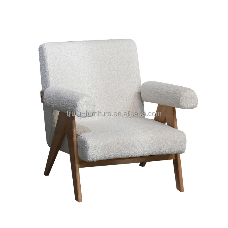 Natural Color Nordic Wood Leisure Chair Solid Wood Lounge Arm Chair For Living Room With OEM Service Accepted
