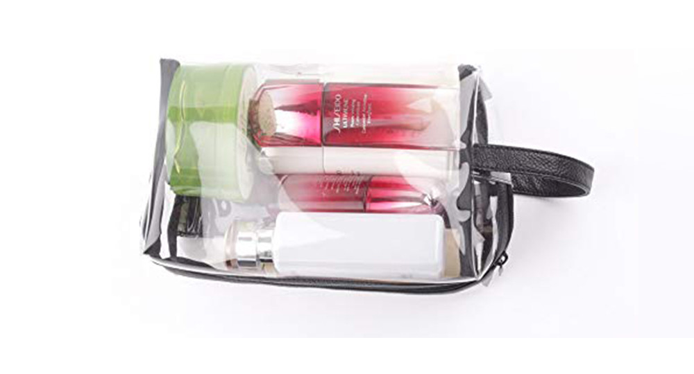 Water Resistant Zipper Transparent Mens Shaving Bag For Travel