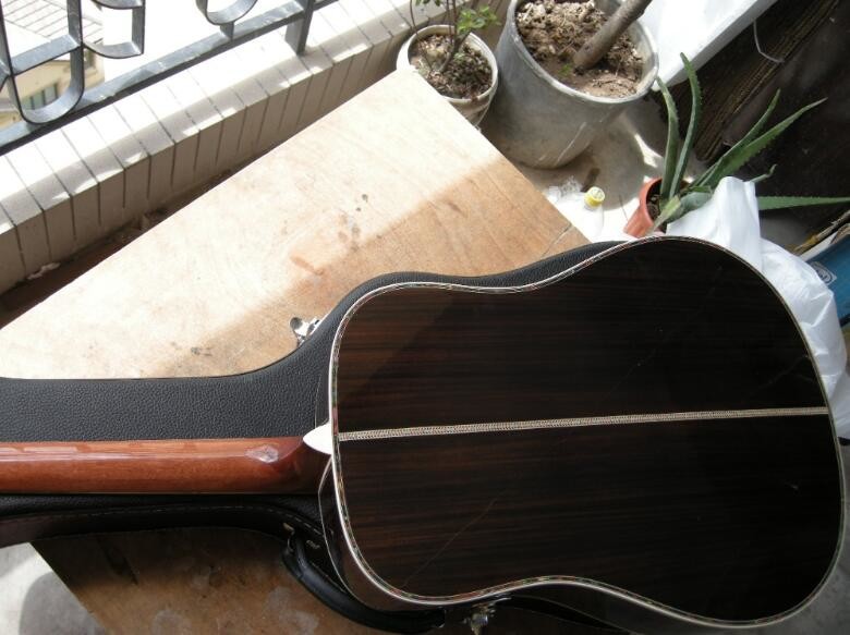 Custom MT Dreadnought D Body Sunburst Acoustic Guitar Wood Pickguard Martin D45 Guitar