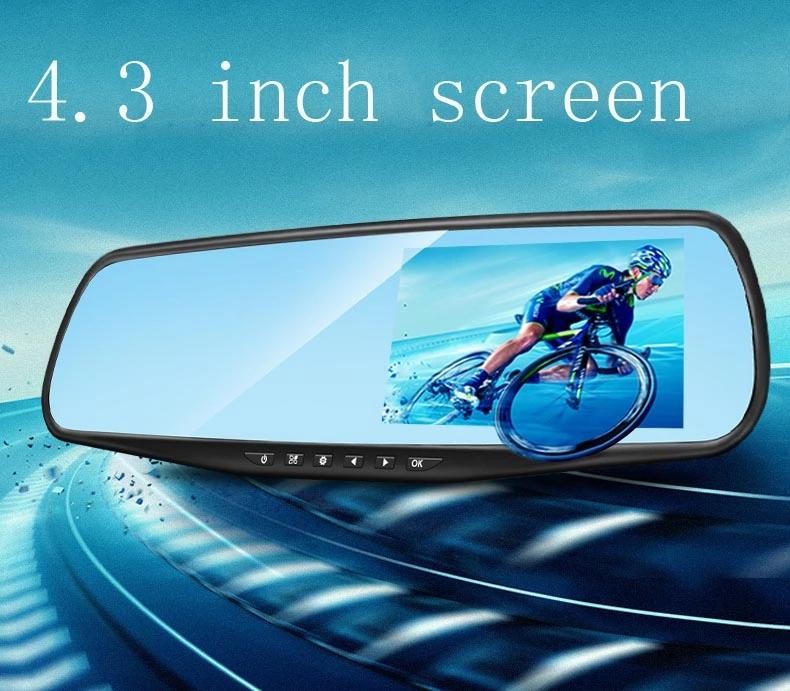 4.3" LCD Multi Camera Motion Activated Dashcam DVR FHD 1080p Dual Lens