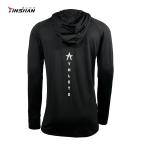 Custom Designs Black Polyester Running Sports Hoodie With Logo Printing 100% F1