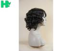 Futura Natural Black Short Curly Synthetic Wigs / Short Hair Wigs Human Hair