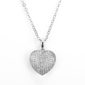 Wholesale White 925 Silver CZ Pendant Kids Heart Shaped Cubic Zirconia Pendant from china suppliers