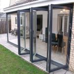 Exterior Frameless Bifold Commercial Aluminum Glass Doors Folding Type With